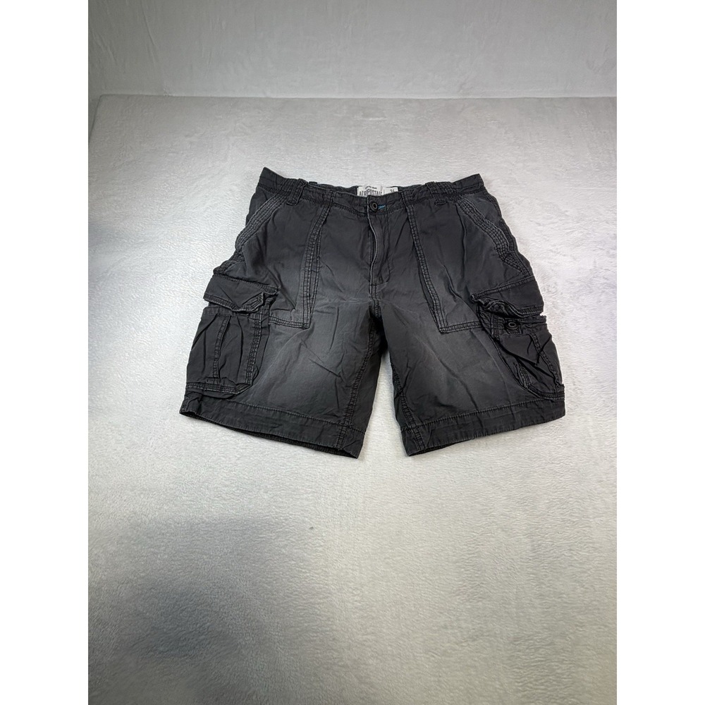 Aeropostale Stretch Cargo Shorts Size 36 Charcoal Grey Flex Fit Waist Men's